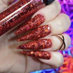 world of glitter bordeaux red nail glitter